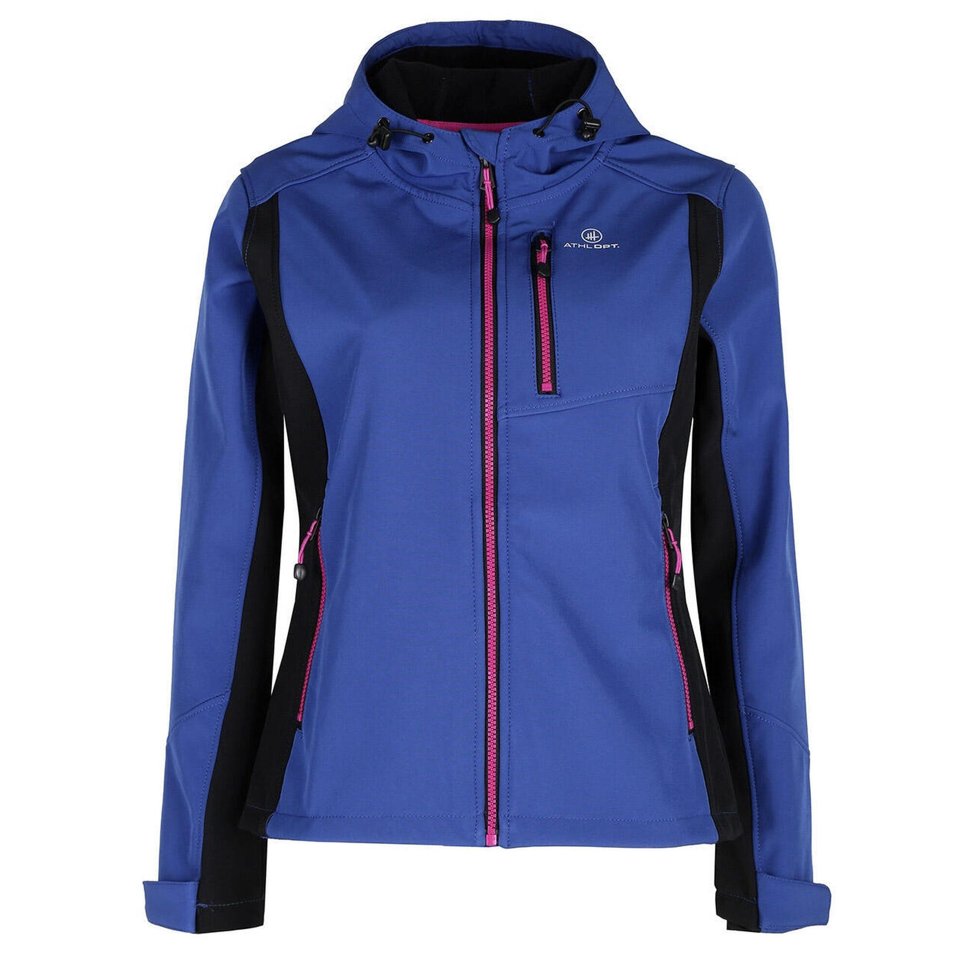 Women\'s Best - Veste Softshell Femme Maya – Imperméable Et Coupe-vent, Capuche Amovible - Softshell - Bleu|noir - Decathlon