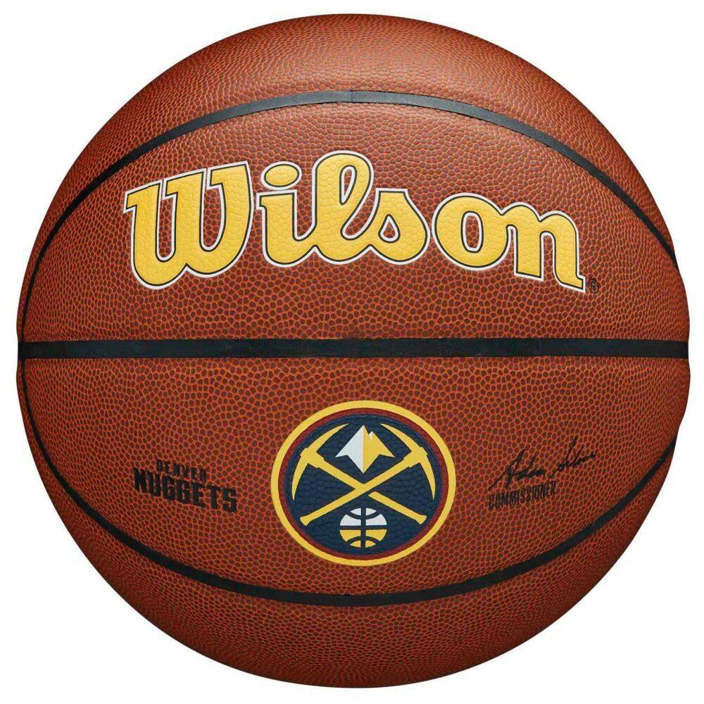 Wilson - Ballon De Basketball Wilson Nba Team Alliance – Denver Nuggets - Ballon De Basket - Jaune|marron - 7 - Decathlon
