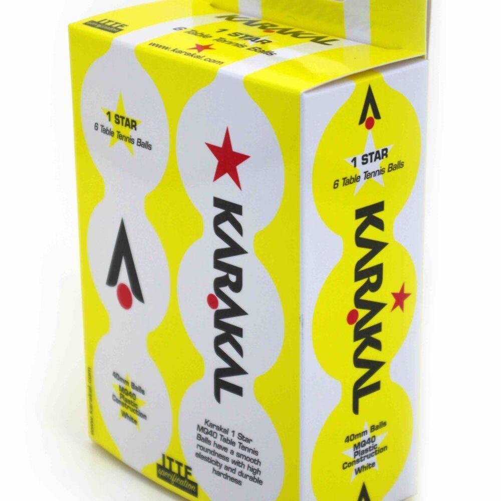 Karakal 1 Star Table Tennis 40mm Poly Starter Balls Pack of 6 - Orange 2/3