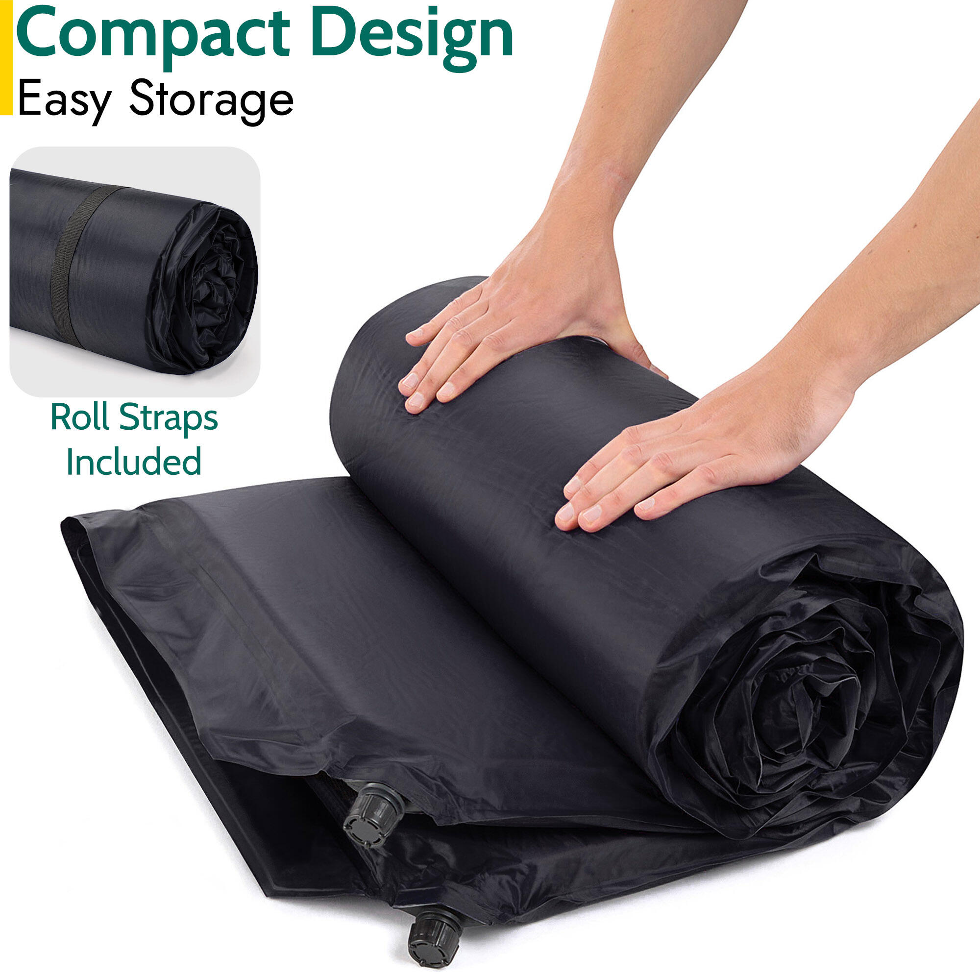 Double Camping Mat Self Inflating Inflatable Roll Mattress Extra Thick 5cm Trail 5/7