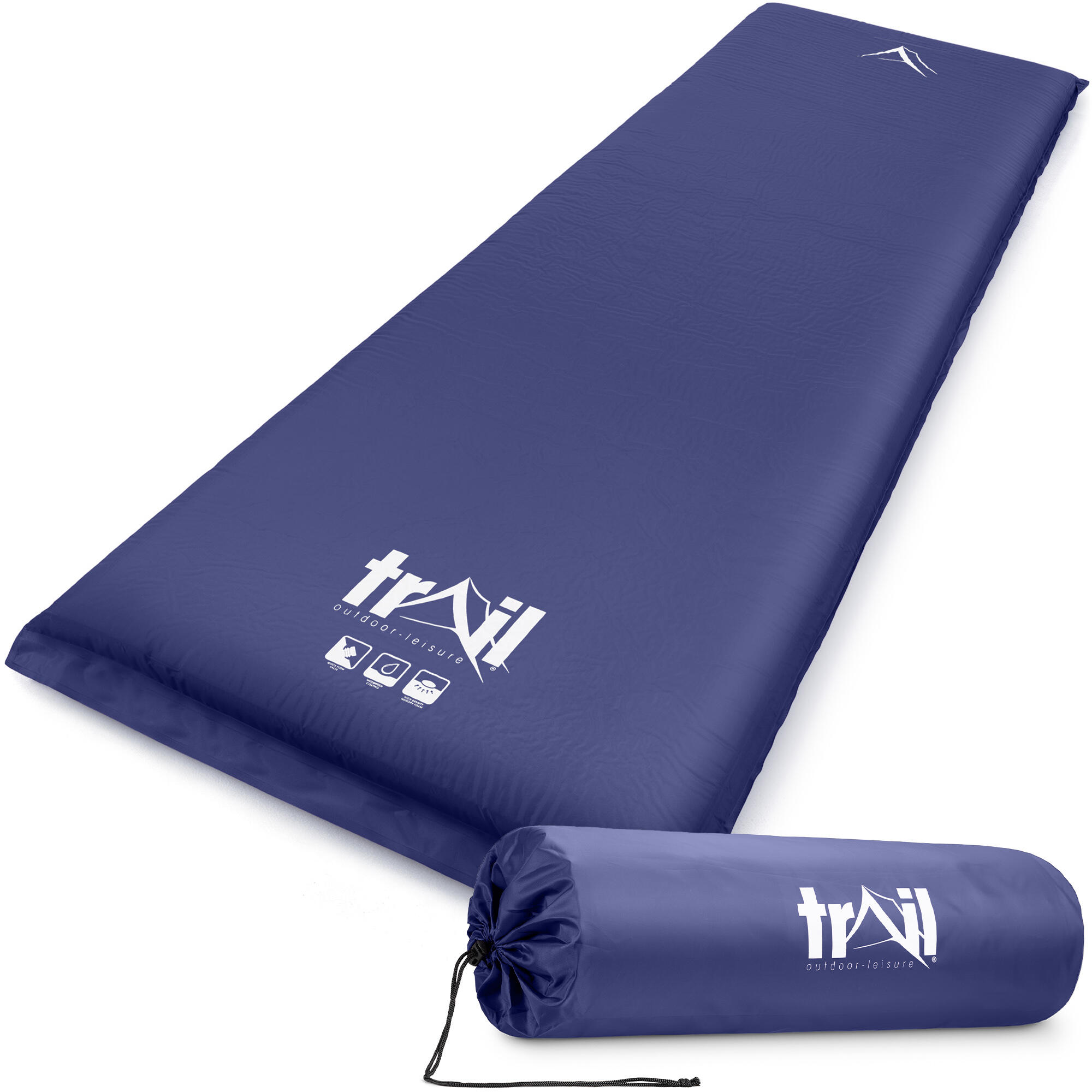 TRAIL OUTDOOR LEISURE Extra Wide Self Inflating Sleeping Mat Foam Camping Mattress 186cm x 65cm x 10cm