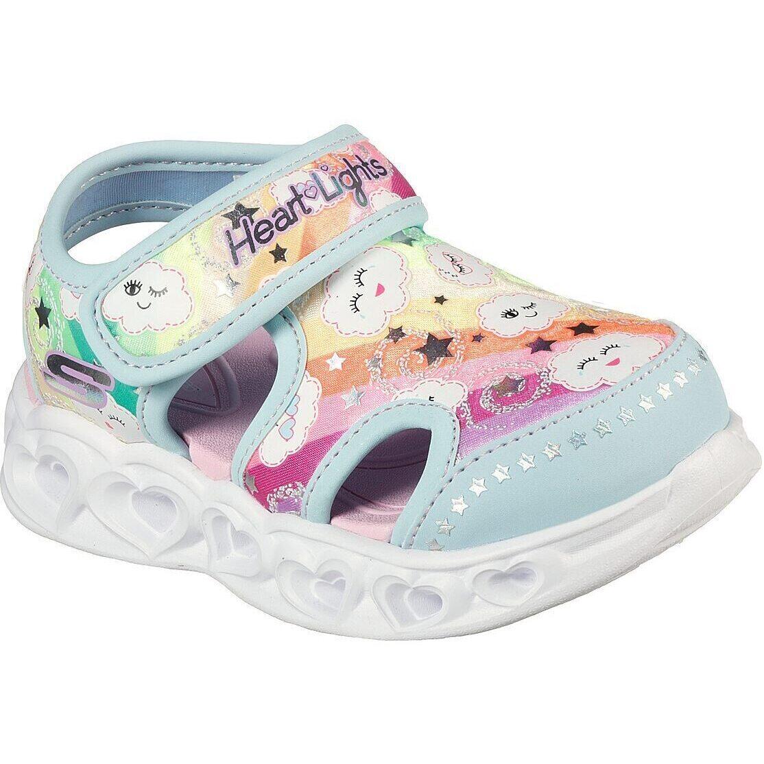 Chinelos skechers heart lights sandals, azul, crianças