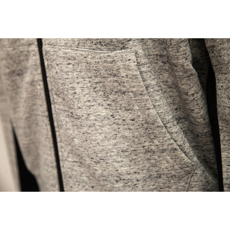 Hanorac barbati Converse Mixed Media Full-Zip Hoodie, Gri