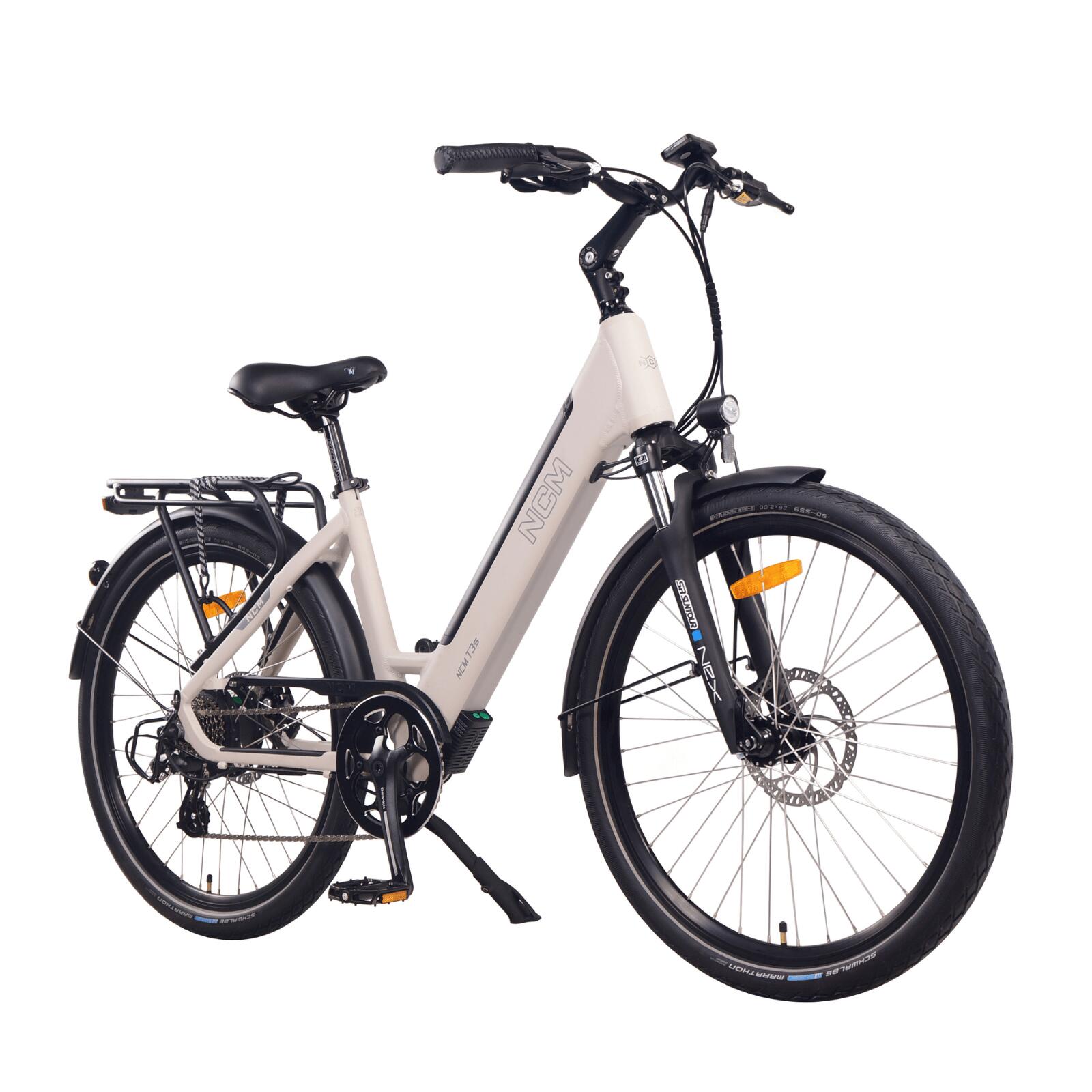 NCM T3S Step-Thru E-Bike, 250W, 48V 12Ah 576Wh Battery [Sand 26"]