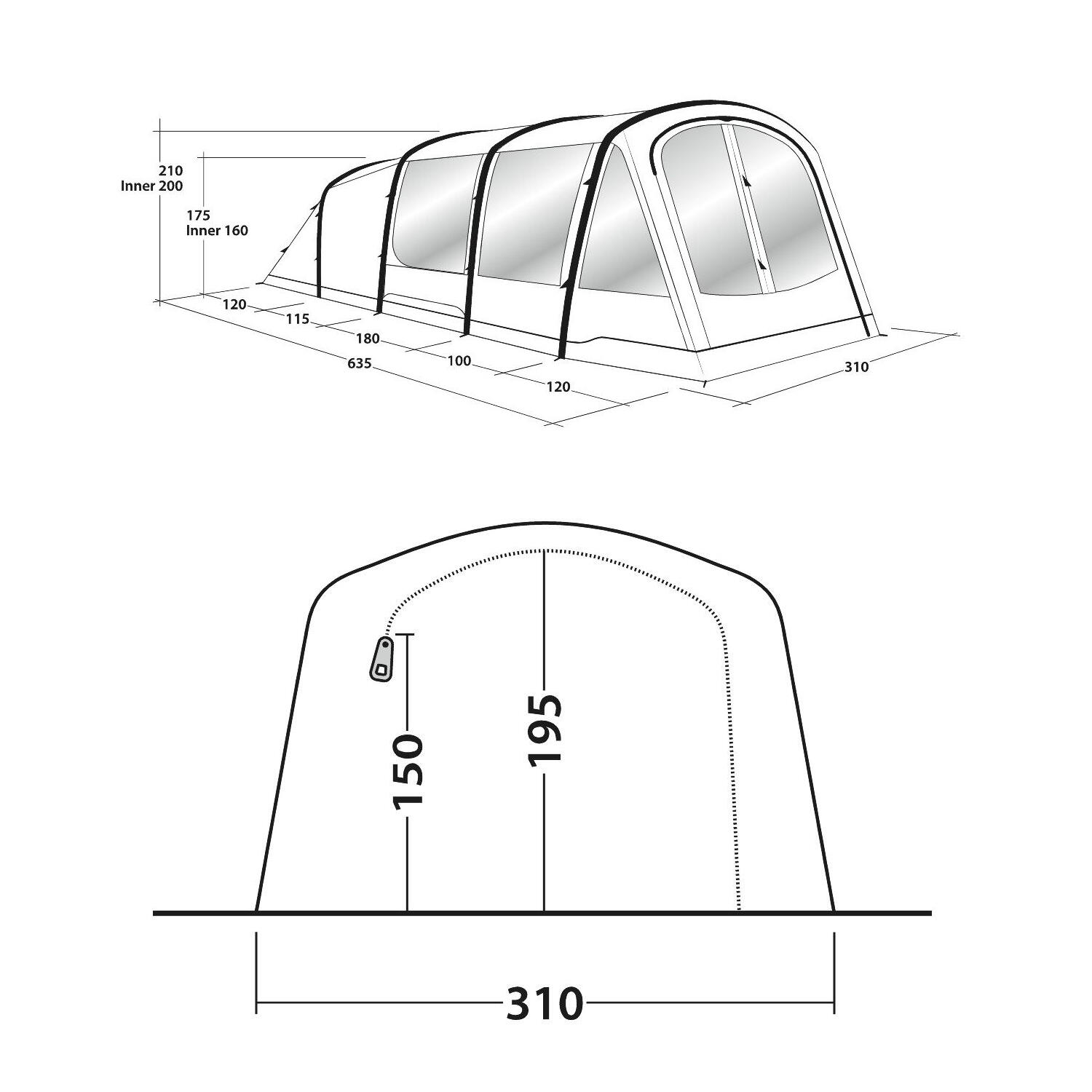 Tenda Outwell Parkdale 4PA 2/7