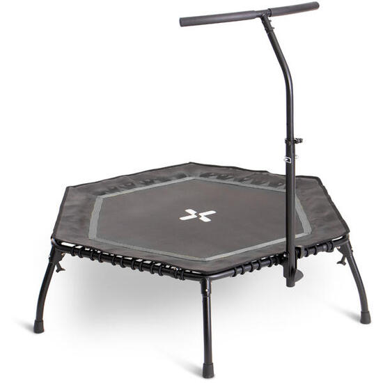 SportPlus Fitness Trampolin klappbar mit höhenverstellbarer Haltestange