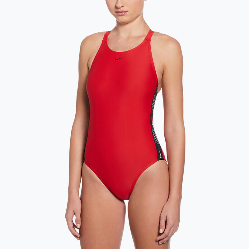 Strój pływacki jednoczęściowy damski Nike Logo Tape Fastback
