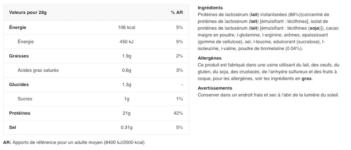 Whey concentrée - 100% Pure Whey - Noisette 2/3