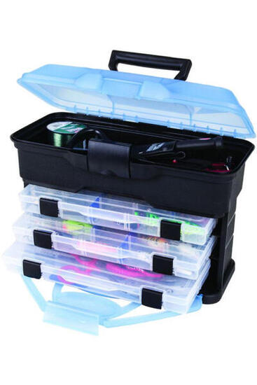 backpack tackle box for sale Rolling Fishing Tackle Box with Wheels Fishing Backpack with Rod Holders  Storage Bag Roller Fishing Tackle Box with Tackle Trays (Medium 3600 Size)