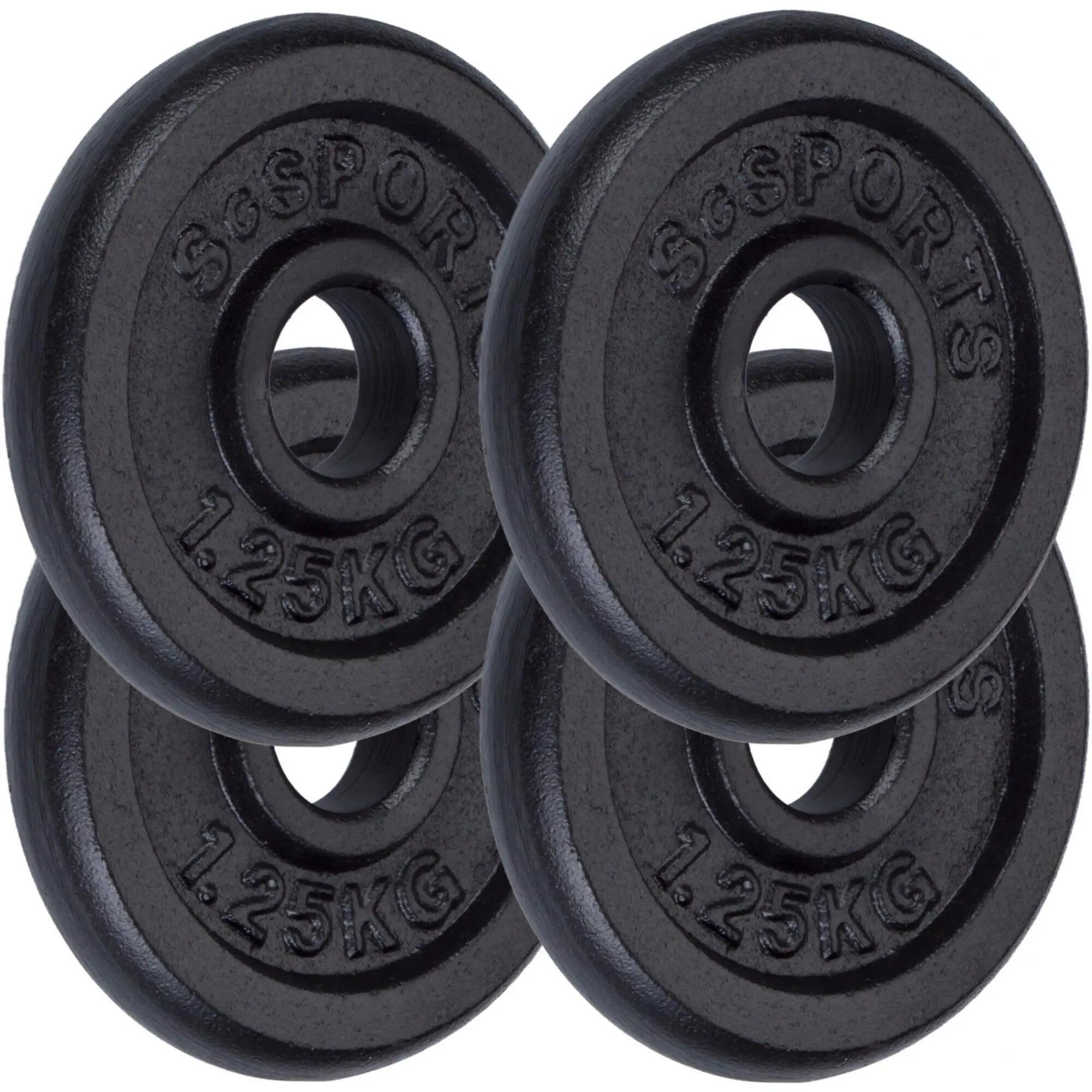 Set de 2 gantere 70 kg 2 bare discuri 30 mm fonta filet siguranta de tip stea 5/7