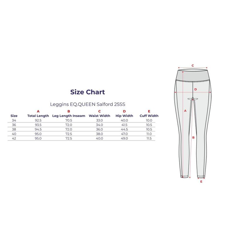 Legginsy jeździeckie damskie EQUESTRIAN QUEEN Salford 25SS z pełnym lejem