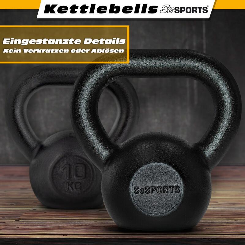Kettlebell 10 kg fonta maner ergonomic negru