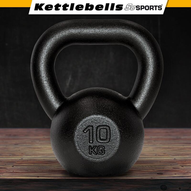 Kettlebell 10 kg fonta maner ergonomic negru