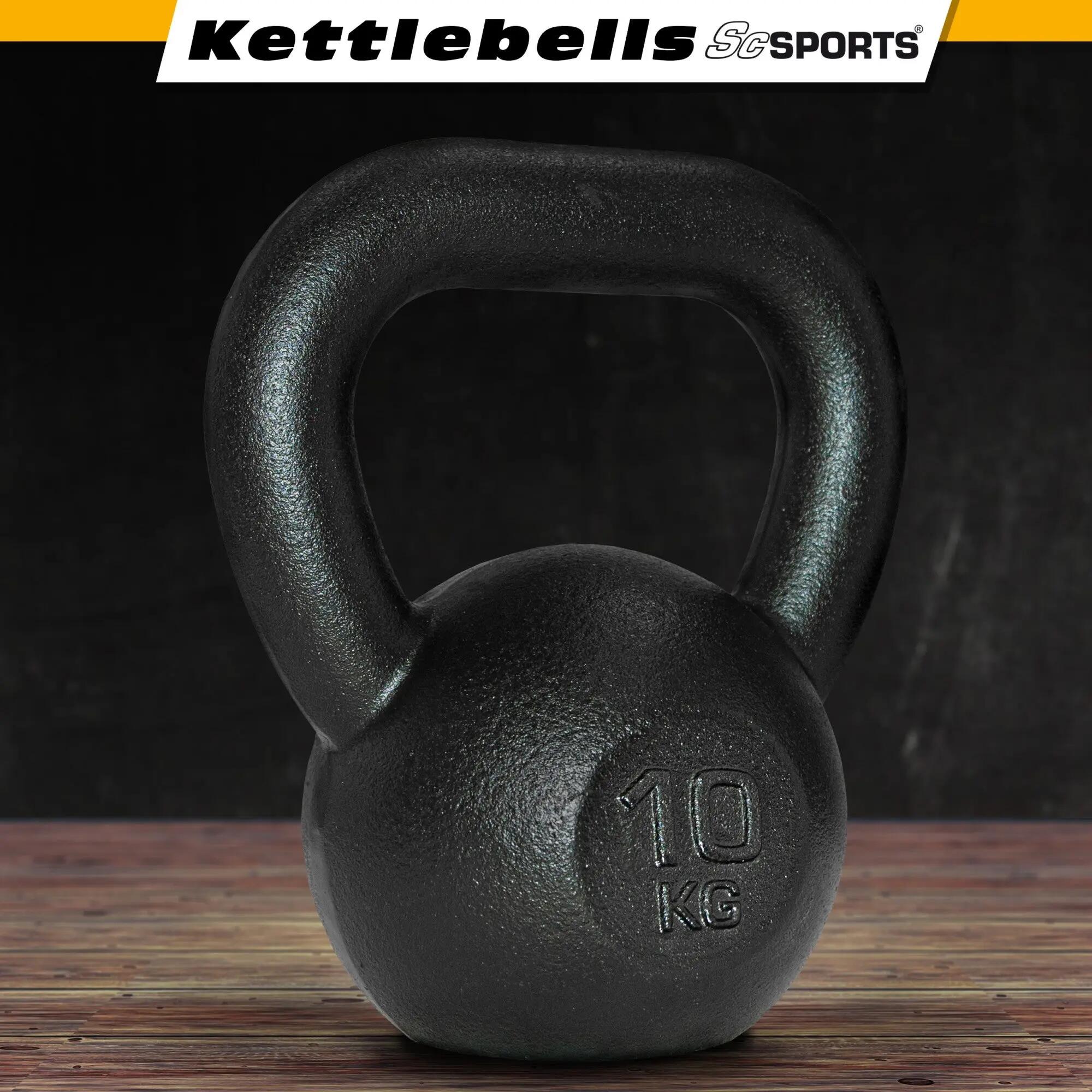 Kettlebell 10 kg fonta maner ergonomic negru 4/6