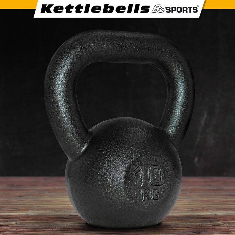 Kettlebell 10 kg fonta maner ergonomic negru