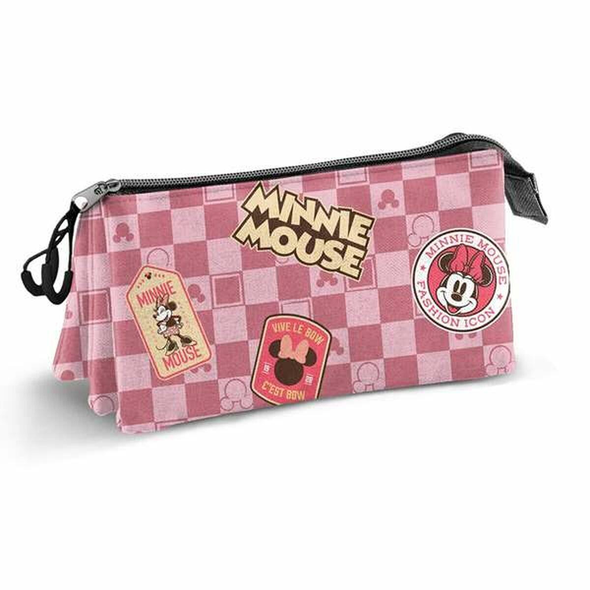 Trousse Fourre-Tout Triple Minnie Mouse Rose 2/2
