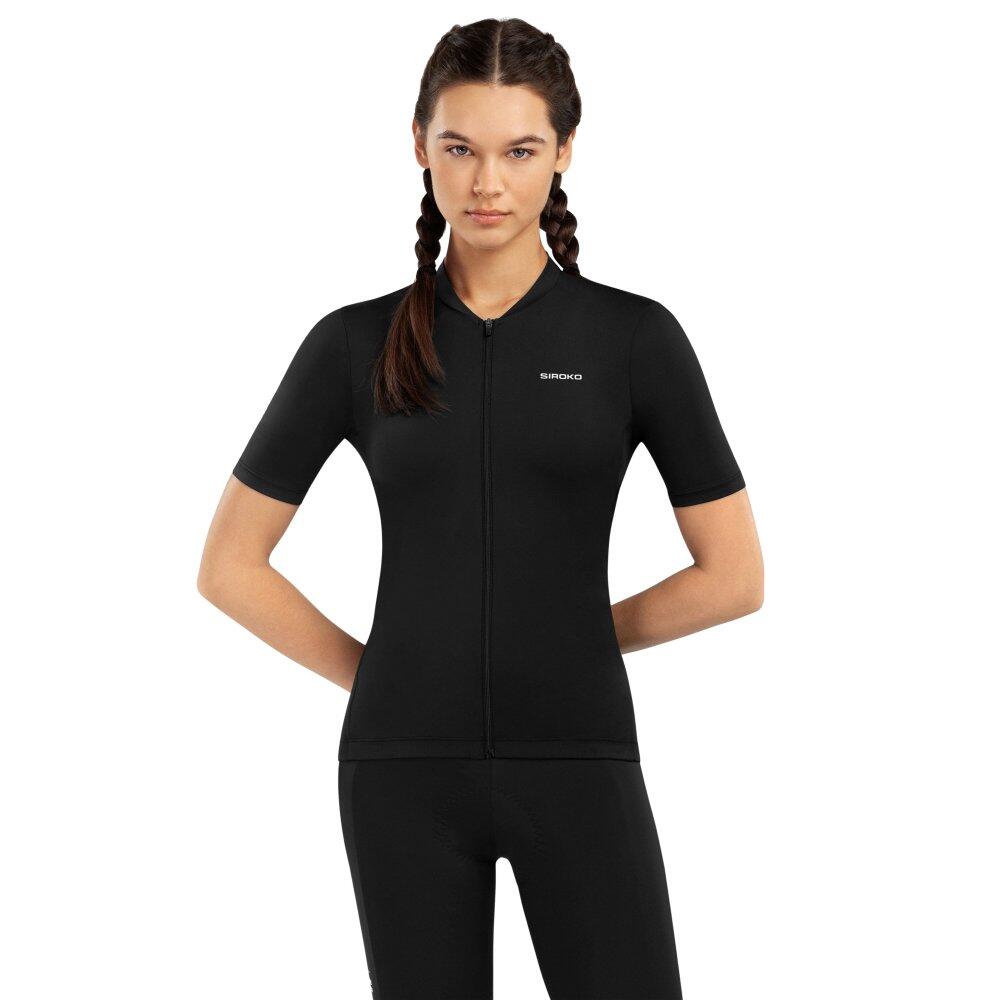 SIROKO Damen Radsport kurzärmeliges radtrikot für Core Rainier Schwarz