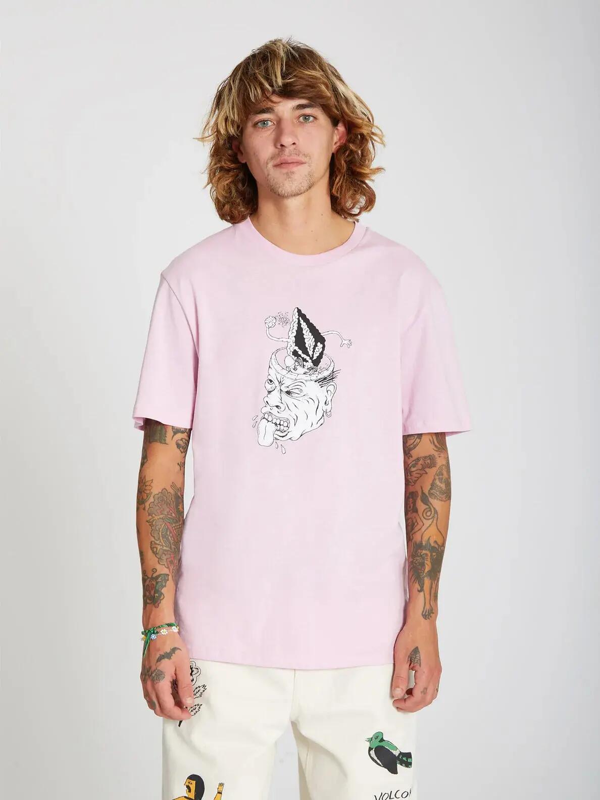 T-shirt - Skate - Unissexo - Estampado Finkstone Paradise Pink - VOLCOM - Rosa 3/4