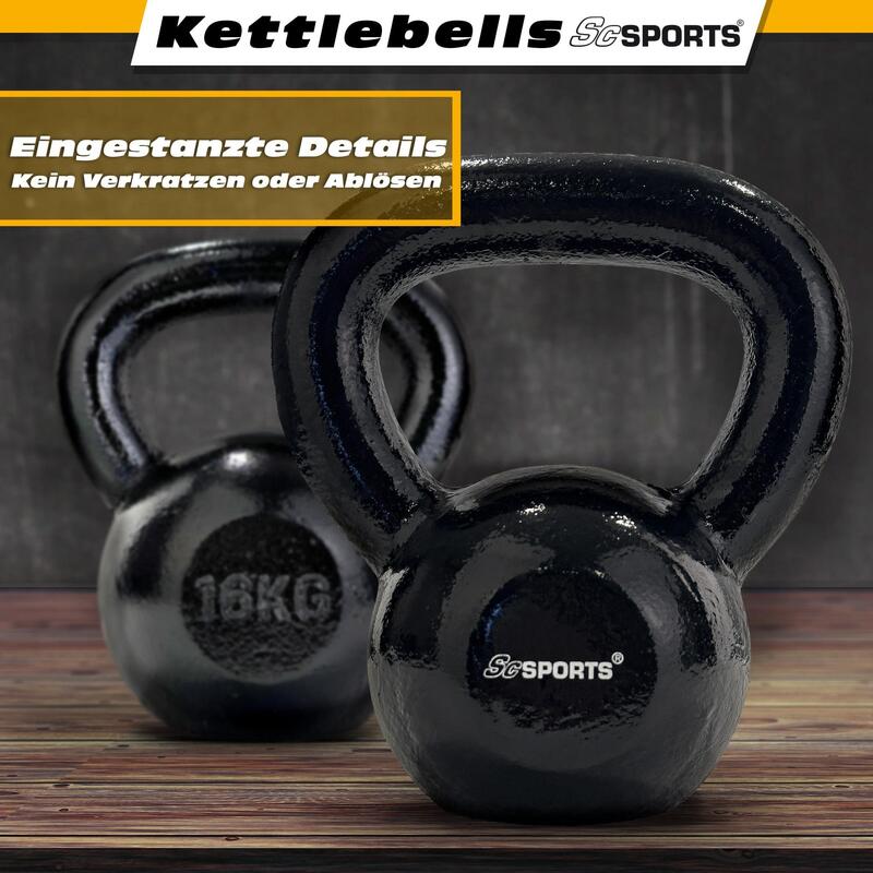 Kettlebell 16 kg fonta negru