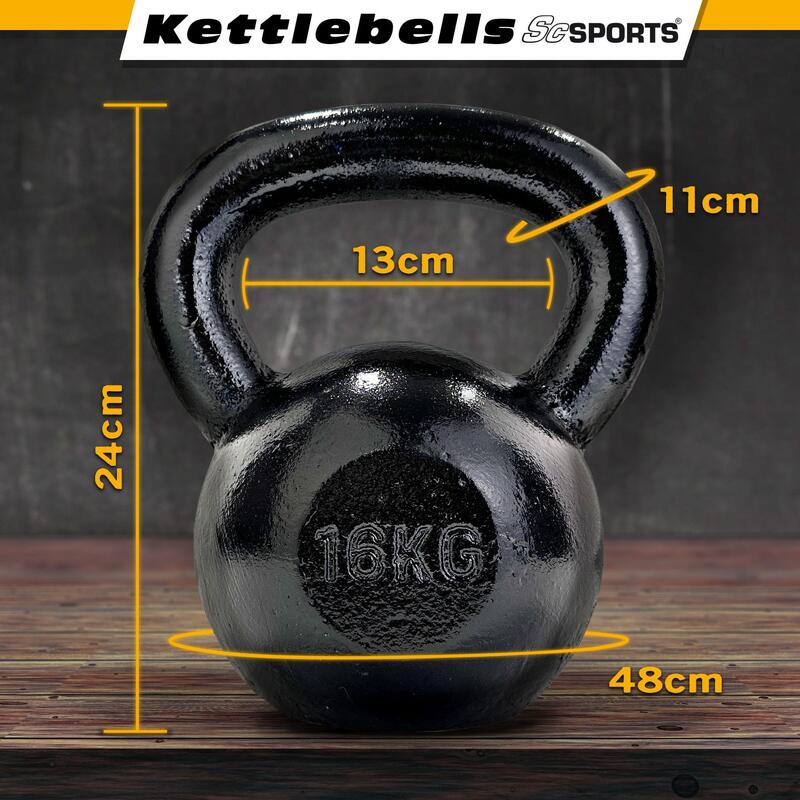 Kettlebell 16 kg fonta negru