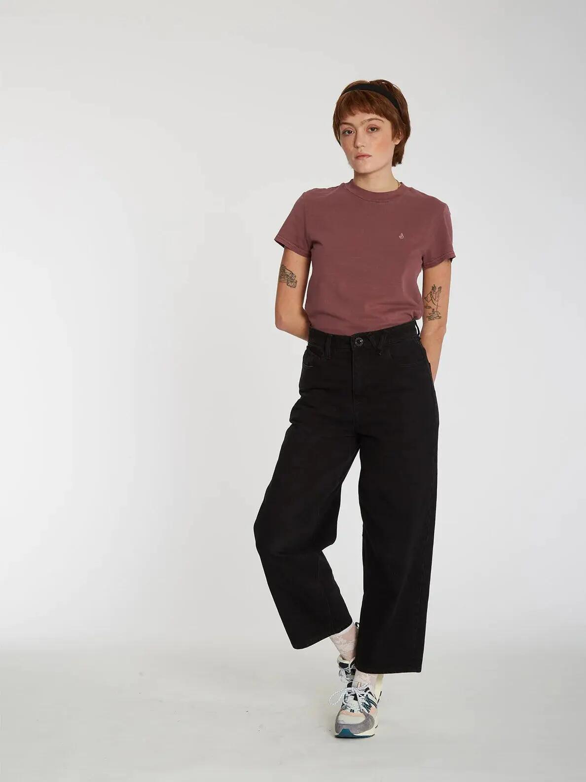 T-shirt, Skate, Mulher, algodão regular, Solid, bordô 4/4