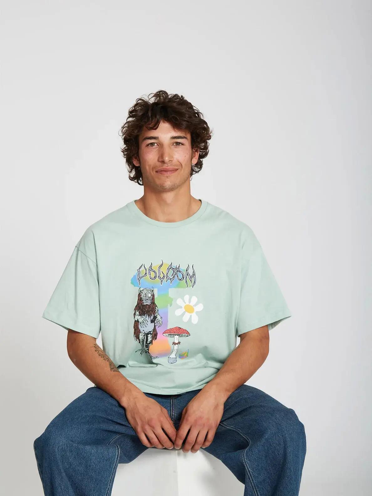 T-shirt - Skate - Estampado Chrissie Abbott - French Lichen 3/4