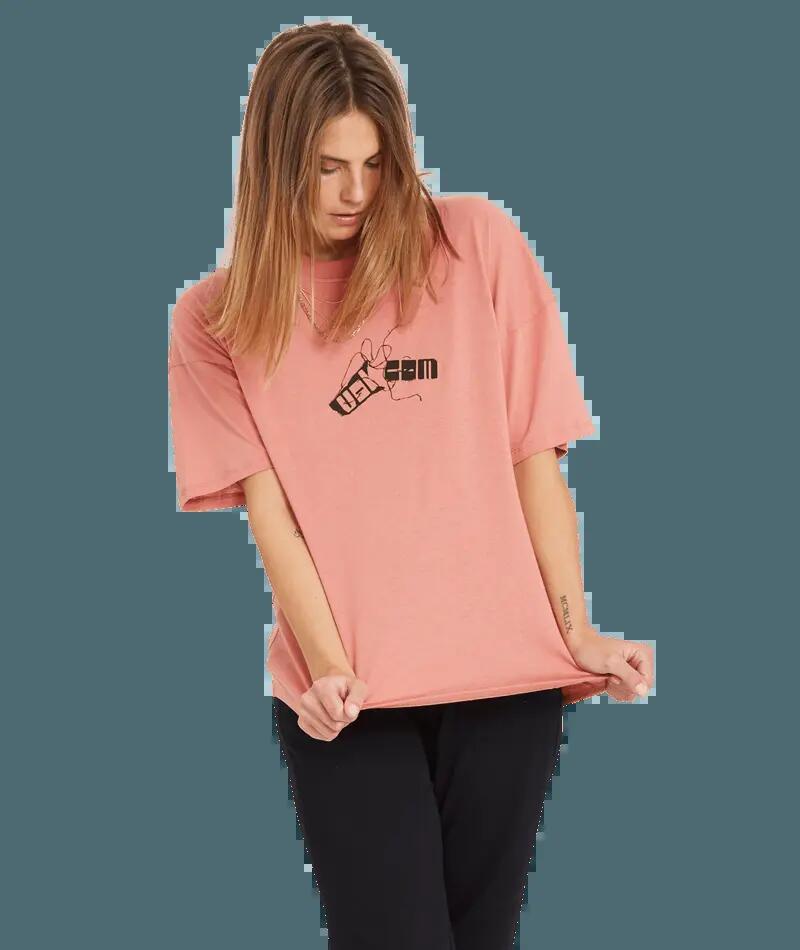 T-shirt - Skate - Mulher - Estampado, corte regular - Voltrip Tee Sepia - Rosa 3/4