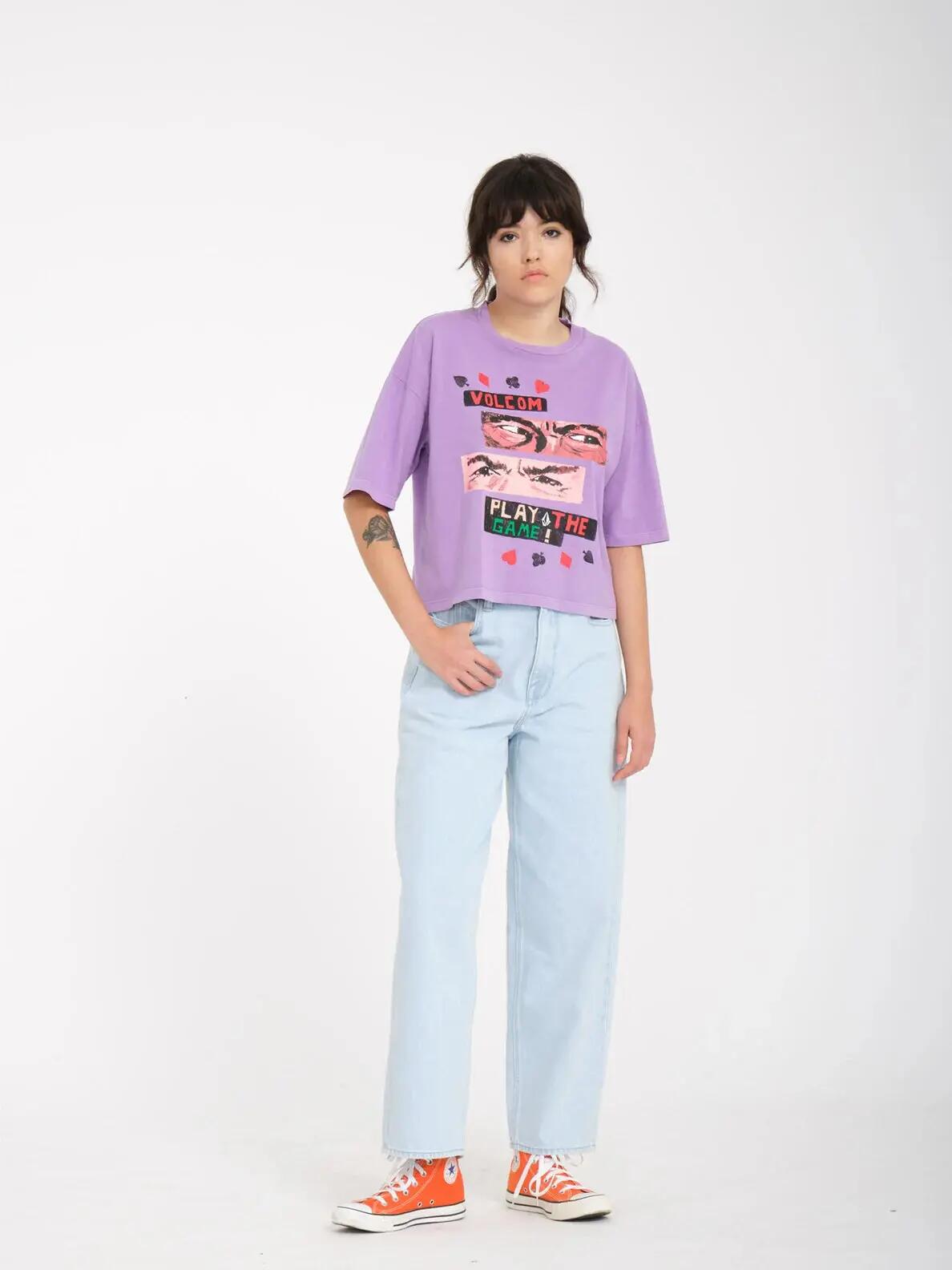 T-shirt - Skate - Mulher - Estampado paisley - Play The - Purple 3/4
