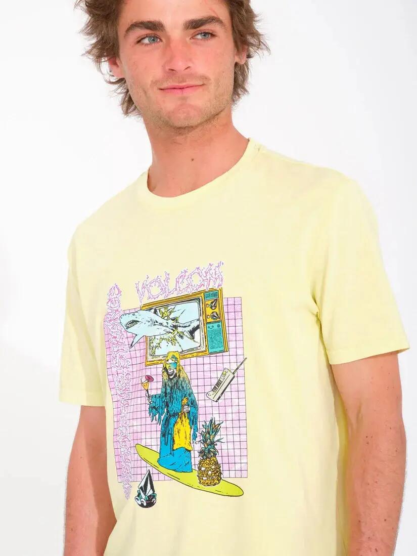 T-shirt - Monopatin - Unissexo - Estampado Frenchsurf - Aura Yellow 3/4