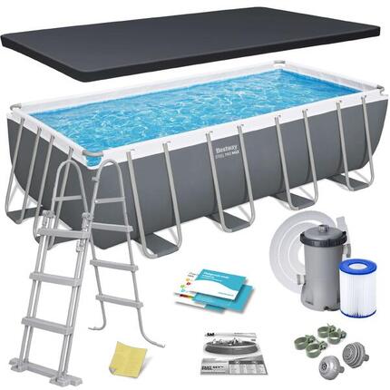 Bestway Piscine hors sol - Rectangulaire - Steel Pro Max - 488 x 244 x 122 cm