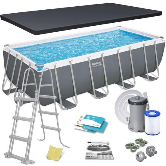 Bestway Piscine hors sol - Rectangulaire - Steel Pro Max - 488 x 244 x 122 cm