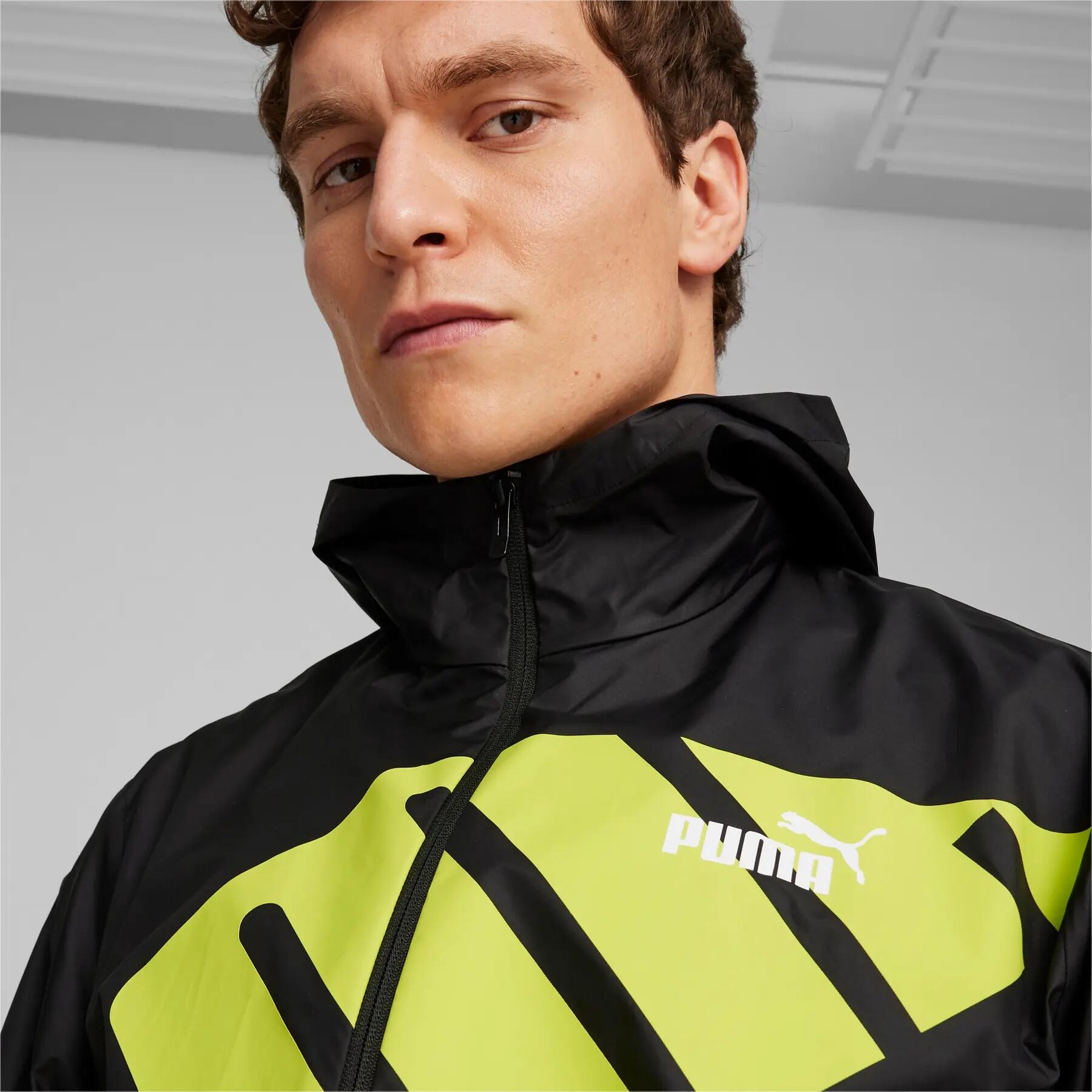 Giacca vento Puma cappuccio grafica uomo nera 62383701 XL 5/8