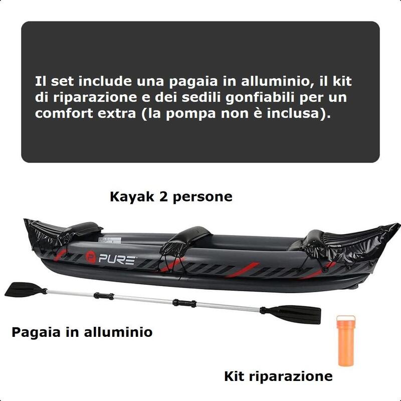 Kajak pompowany dmuchany Dwuosobowy Ponton 325x81cm Wiosło Aluminiowe