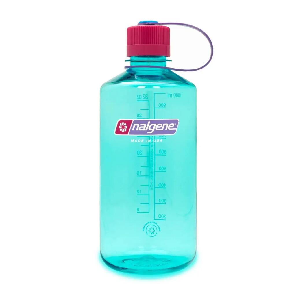 1L Narrow Mouth Sustain Water Bottle - Made From 50% Plastic Waste - Turquoise