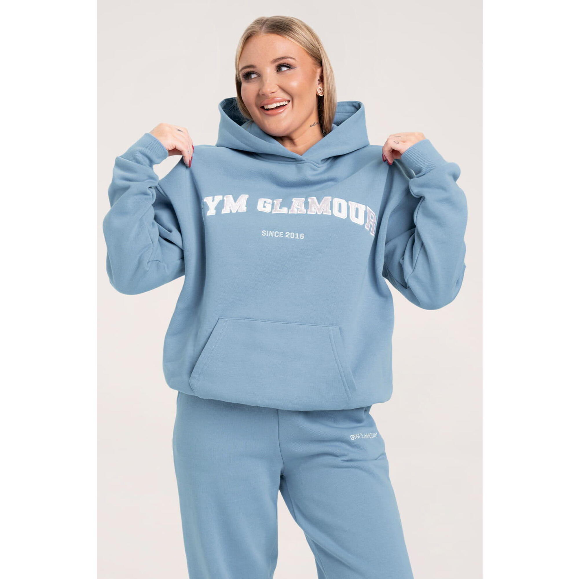 Bluza fitness damska Gym Glamour college sky