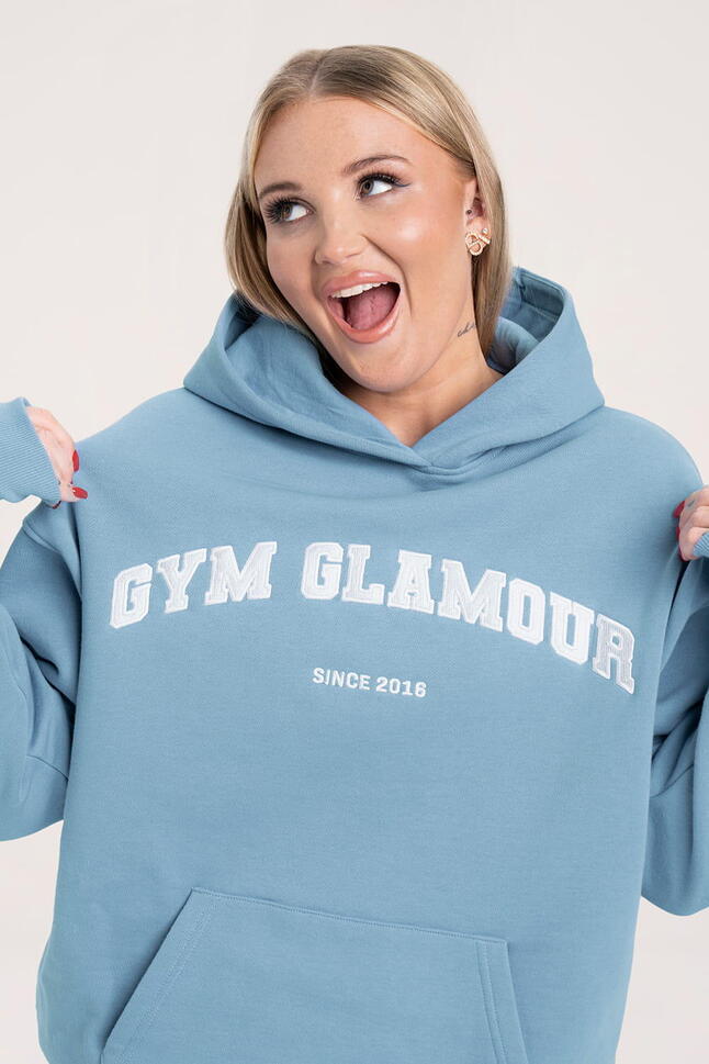 Bluza fitness damska Gym Glamour college sky
