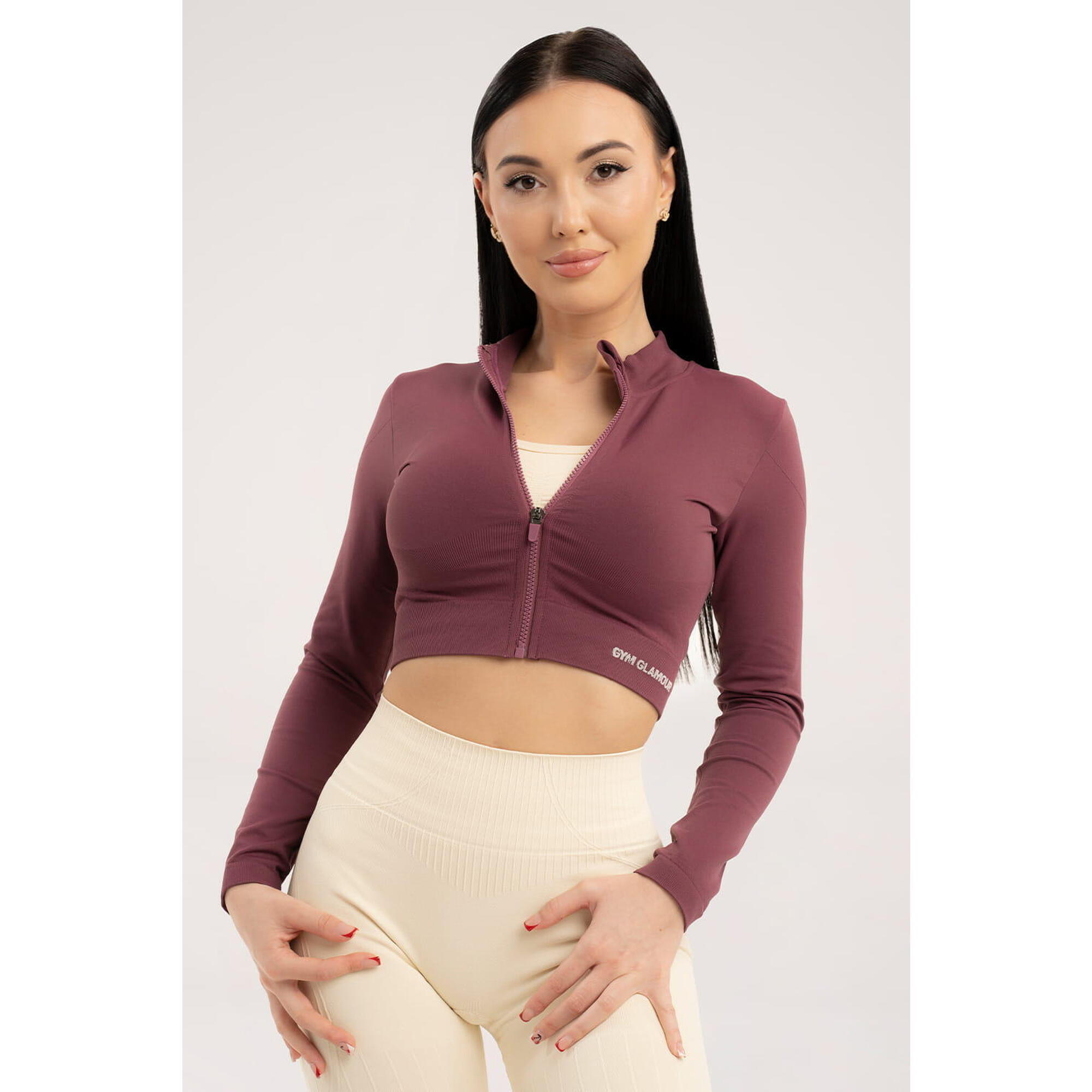 Bluza fitness damska Gym Glamour bezszwowa rozpinana