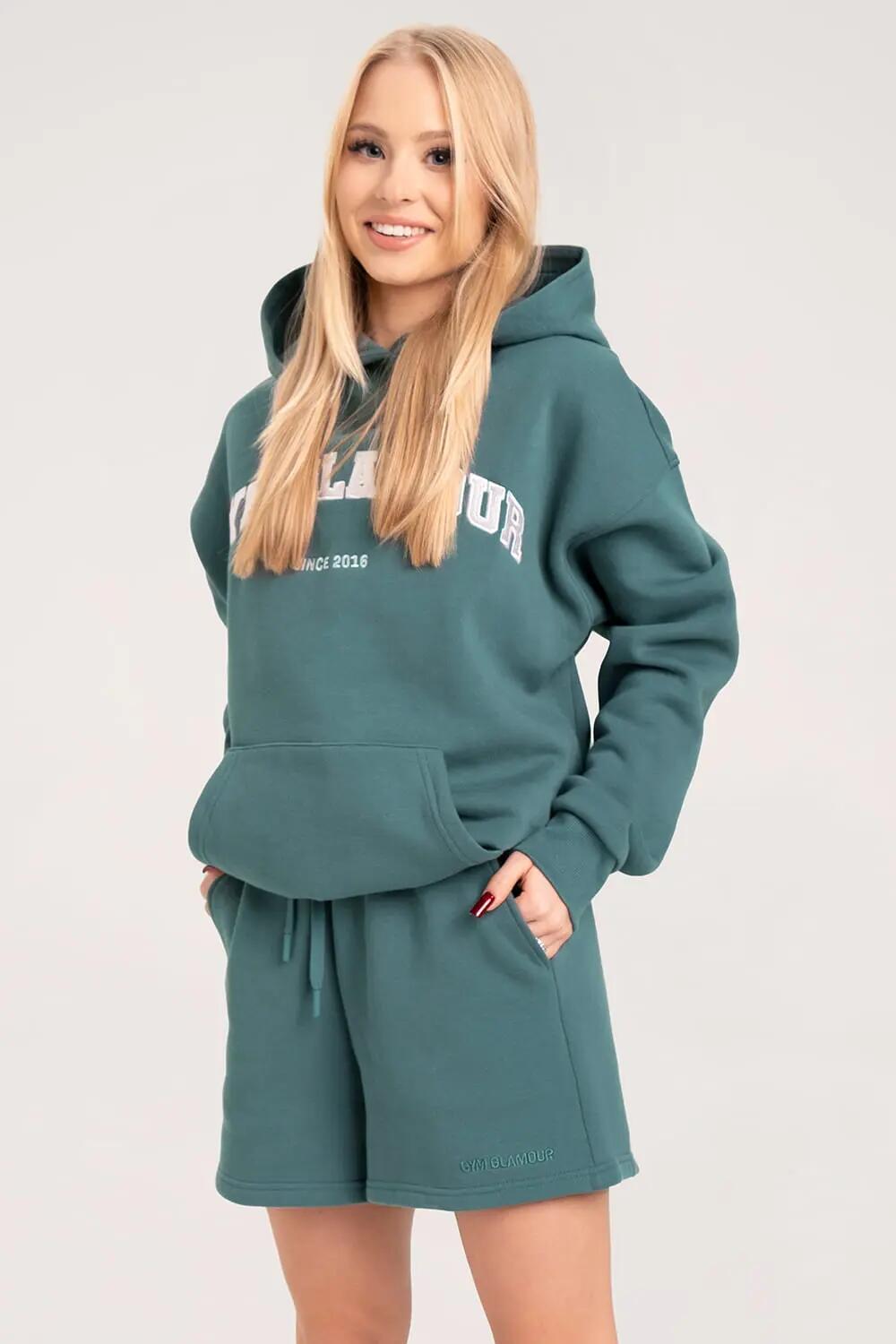 Felpa con cappuccio da donna Gym Glamour Classic 3/4