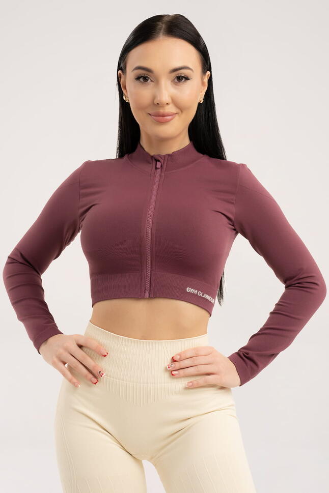Bluza fitness damska Gym Glamour bezszwowa rozpinana