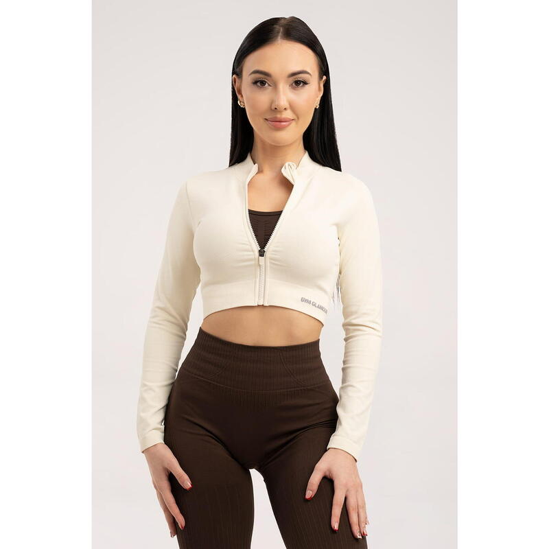 Bluza fitness damska Gym Glamour bezszwowa rozpinana
