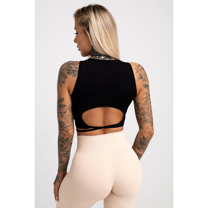 Top fitness damski Gym Glamour wiązany
