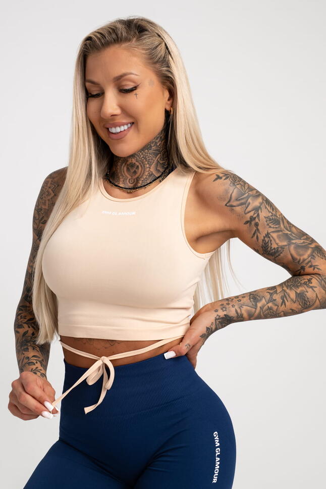 Top fitness damski Gym Glamour wiązany