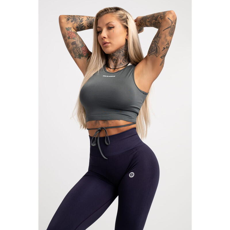 Top fitness damski Gym Glamour wiązany
