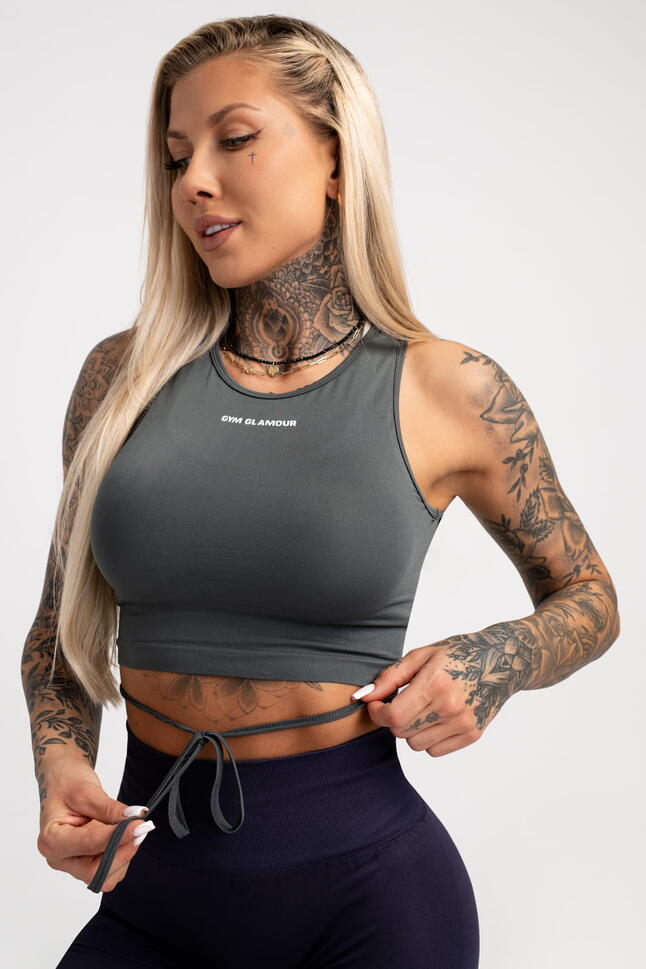 Top fitness damski Gym Glamour wiązany