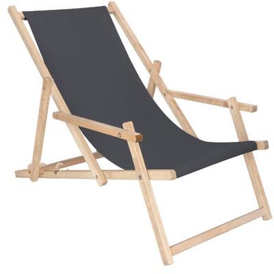 Leżak turystyczny Springos składany z podłokietnikami 3 stopnie regulacji