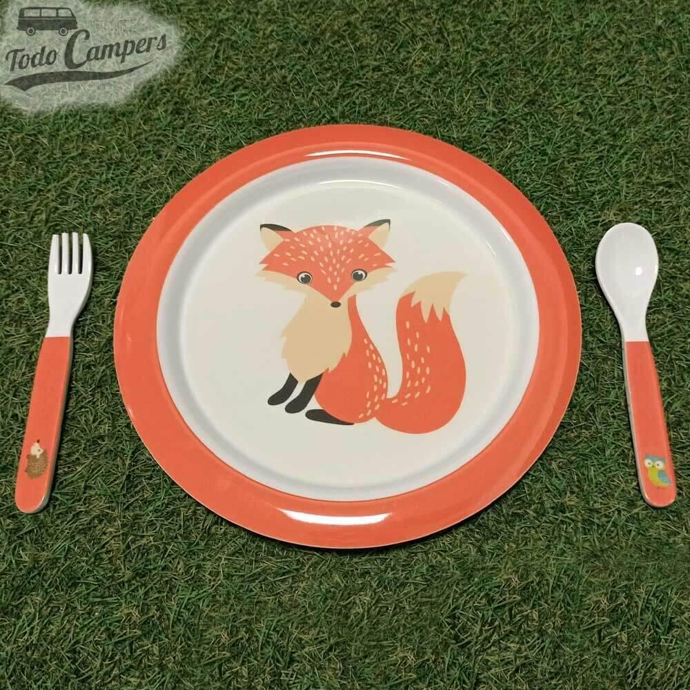 Vajilla de melamina infantil Animales del bosque - 1 Pax (5 piezas) 7/7