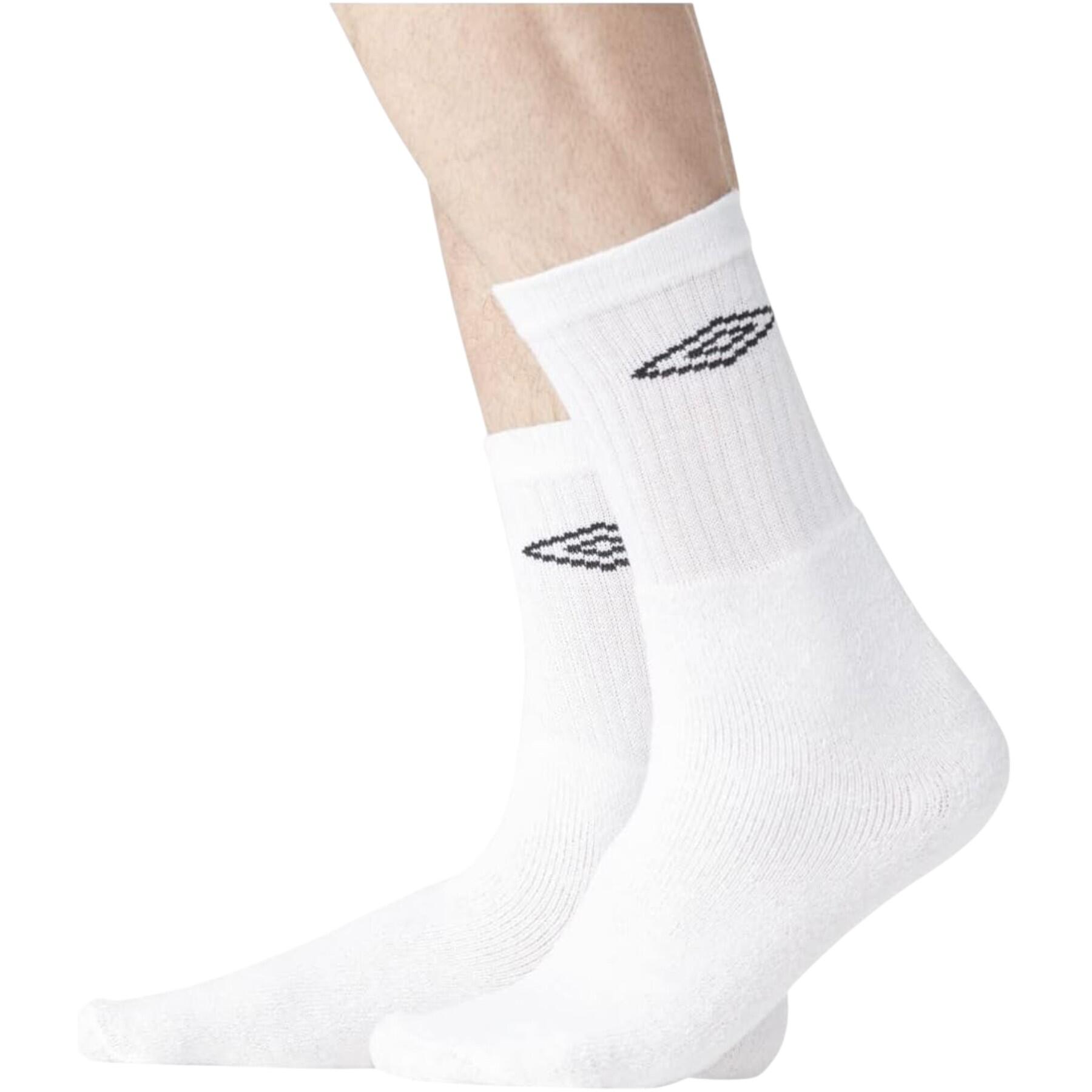 UMBRO Mens Socks 3 Pairs Lightweight Cotton Boots Ladies Work Sports Crew Sock 3/4