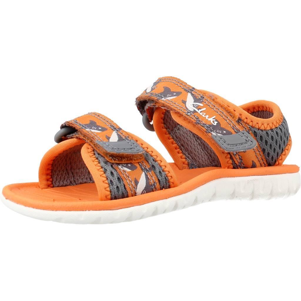 Chinelos clarks modelo surfing tide t cor laranja