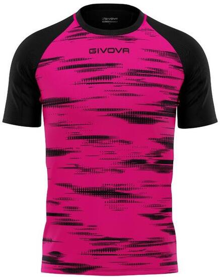 T-shirt de sport Givova Pixel Fuxia-noir rose