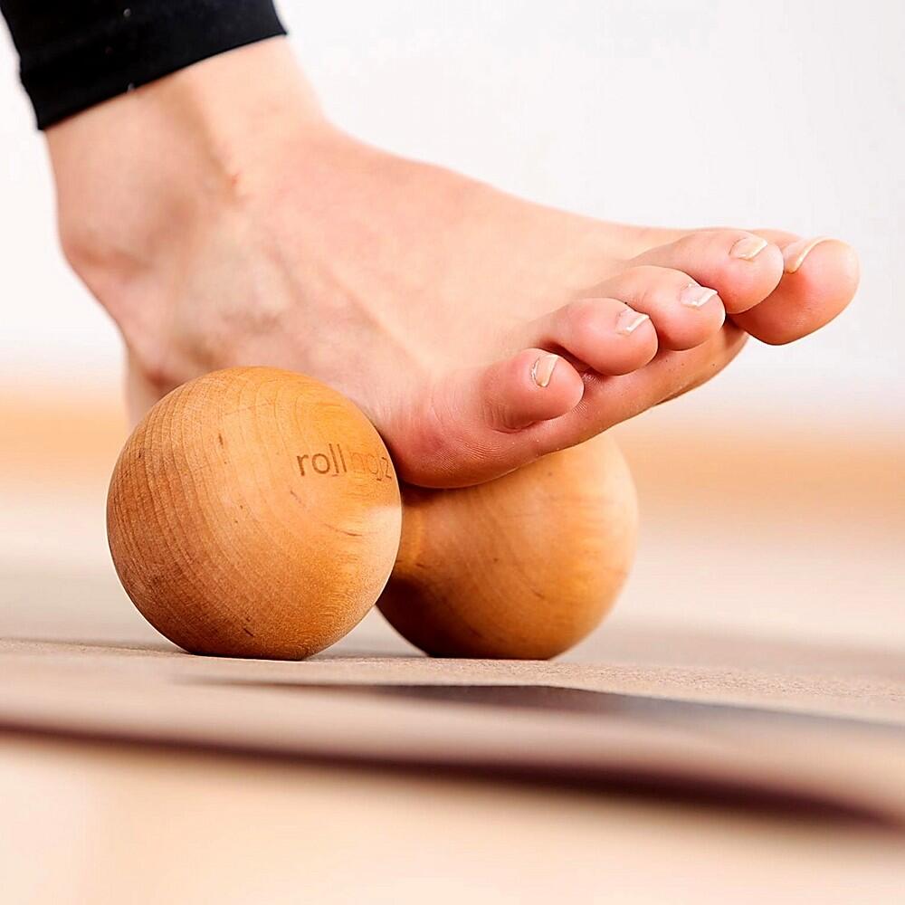 Duoball Doppelkugel Erle 7 cm Faszientraining Handmade in Germany - ROLLHOLZ 4/5
